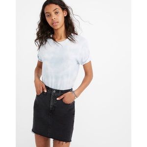 Madewell Stretch Denim Straight Mini Skirt in Ashcraft Wash: Raw-Hemmed Edition